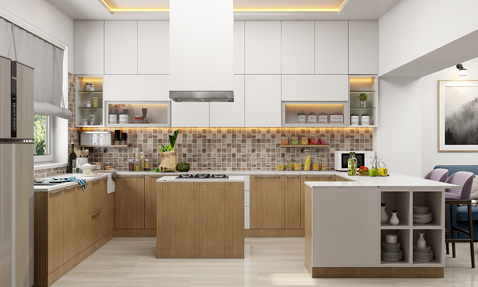 U-Shaped Modular Kitchen